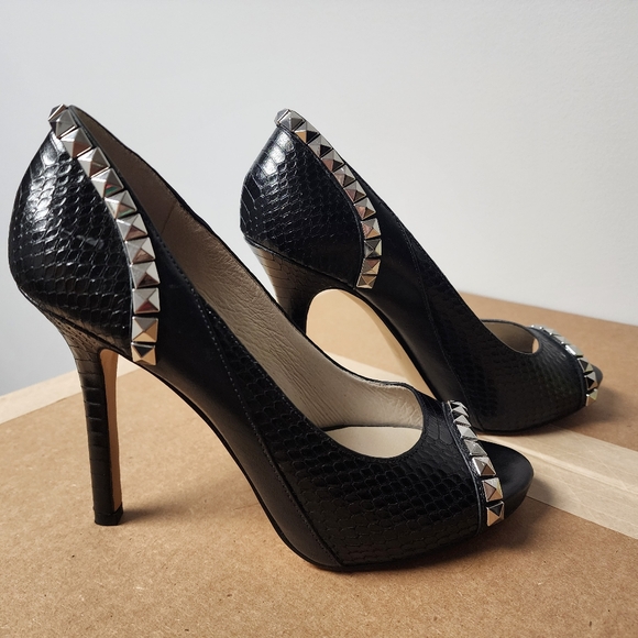 Michael Kors Black Snake Print Heels - Picture 5 of 7